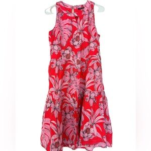 Tommy Hilfiger Red and Pink Floral Midi Dress
